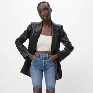 Zara Leather Blazer